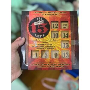 The Famous 15 Puzzle Wooden Sliding Tile Game and History Book Set Metro Books